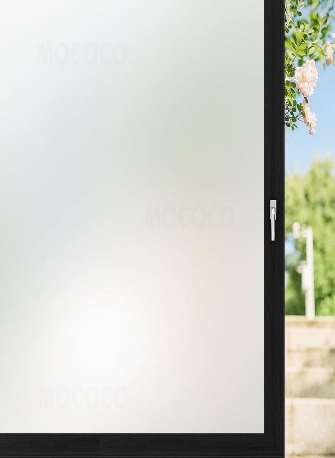 MOCOCO فيلم زجاجي فاخر من الفينيل من موكوكو، بلون أبيض مصنفر، لحماية الخصوصية (12 × 25 بوصة) - ملصق ورق جدران ملون ذاتي اللصق، ورقة معتمة لتغطية الزجاج، النوافذ، الأبواب، المكاتب، المنازل. | مقاوم للأشعة فوق البنفسجية. - Image 1